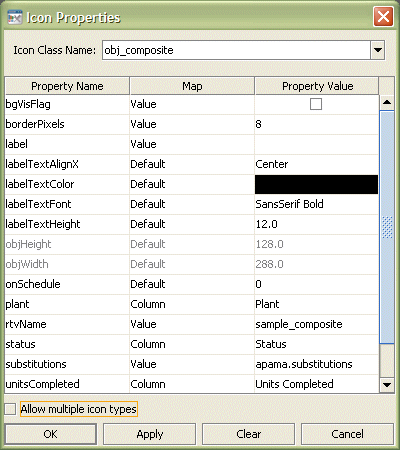 Illustration showing the Icon Properties dialog