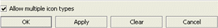 Dialog showing the Allow multiple icon types check box