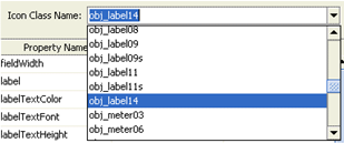 Illustration of the Icon Class Name drop-down list box