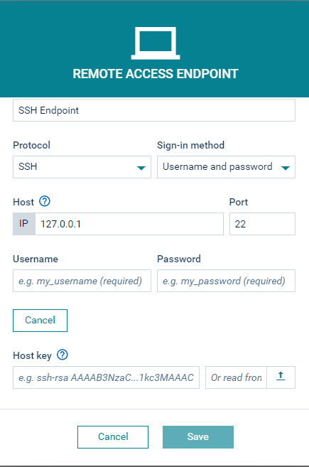 SSH username and password sign in