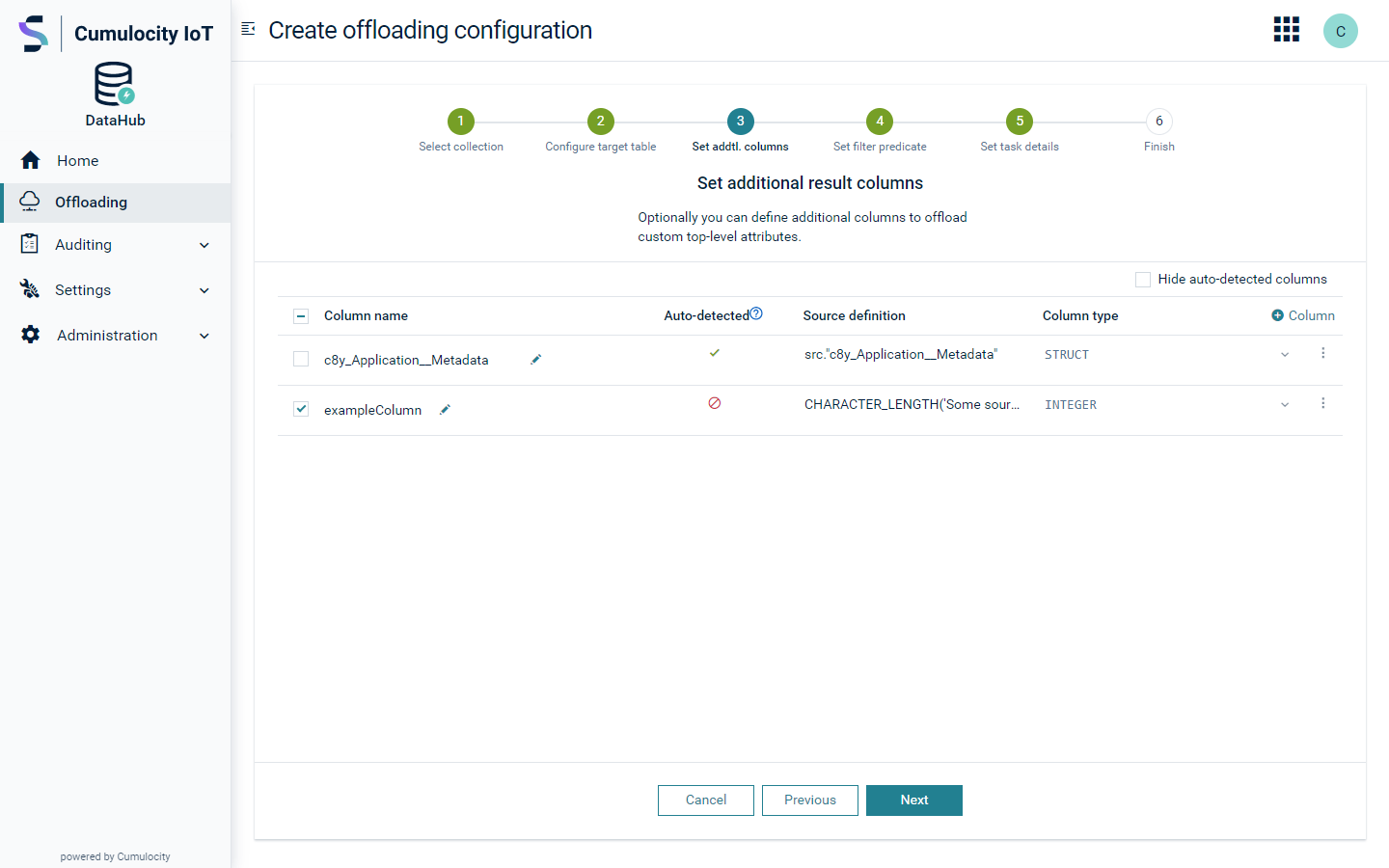 Overview of additional result columns