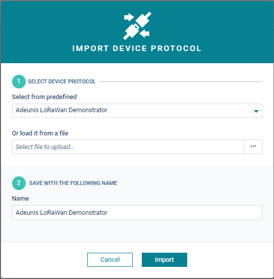 Import device protocol