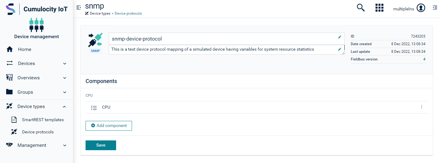 Device protocol - SNMP