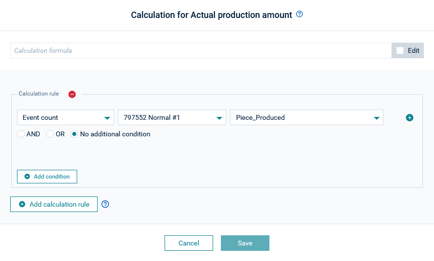 Example for Actual Production Amount