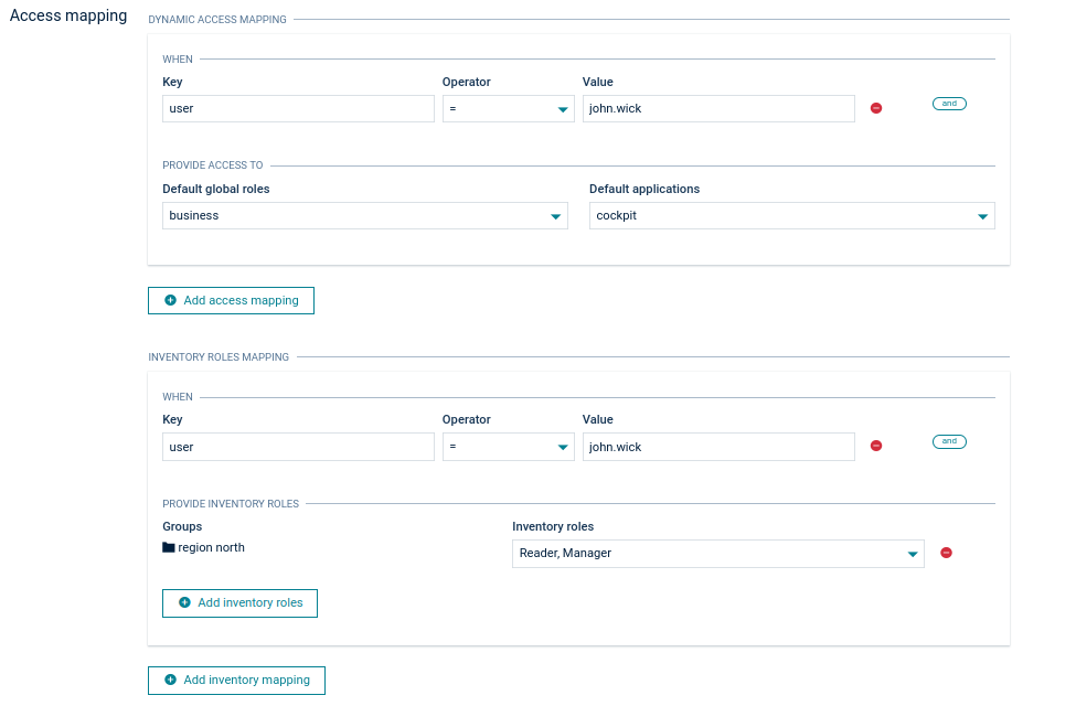 Custom access mapping