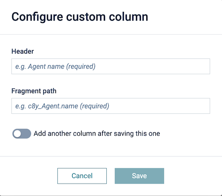 Configure columns