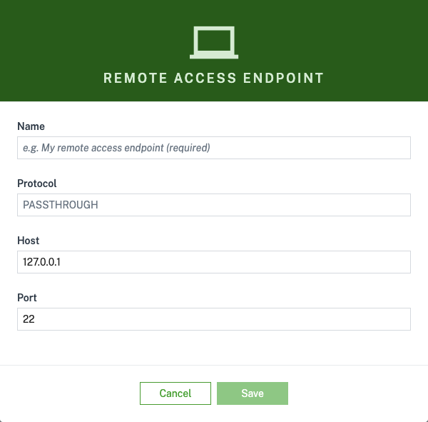 Remote access Passthrough endpoint