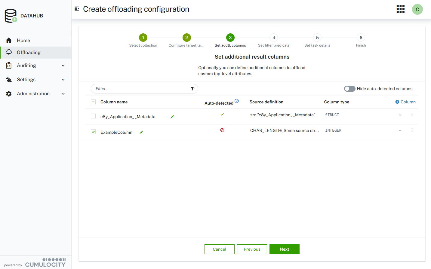 Overview of additional result columns