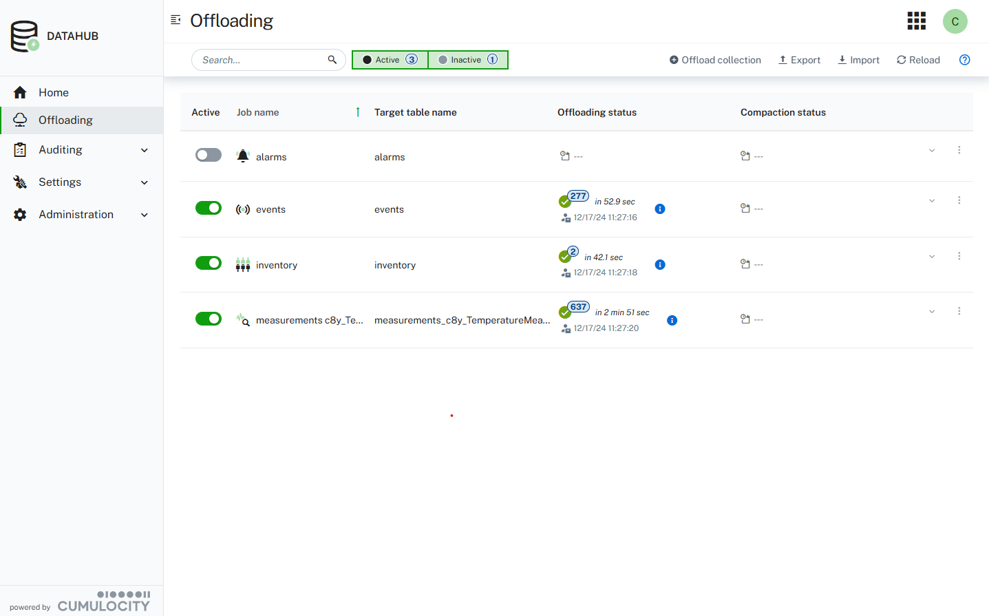 Configuration of offloading tasks