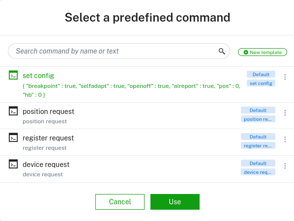 Predefined shell commands