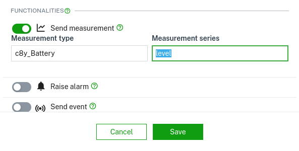 Battery level changes example