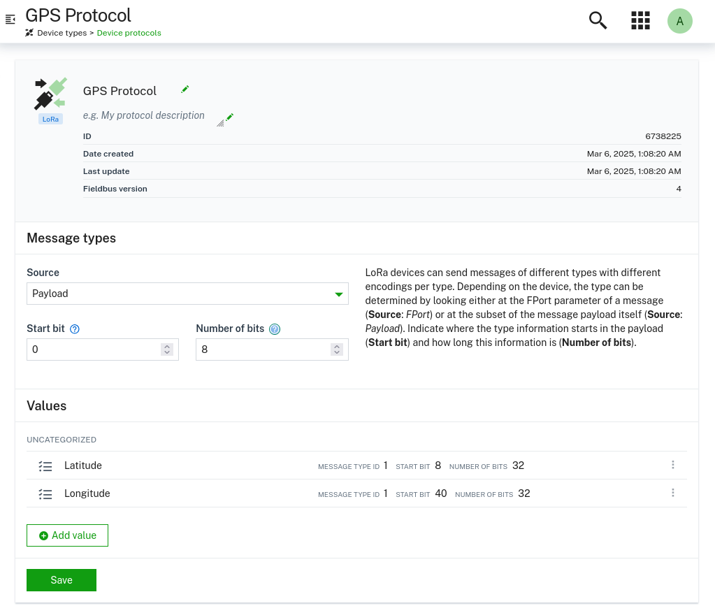 Value configuration in detail: nested structure
