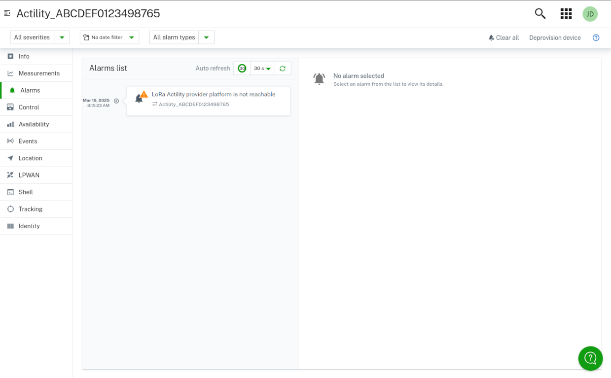 ThingPark API monitoring alarm