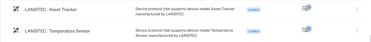 List of device protocols created on subscription