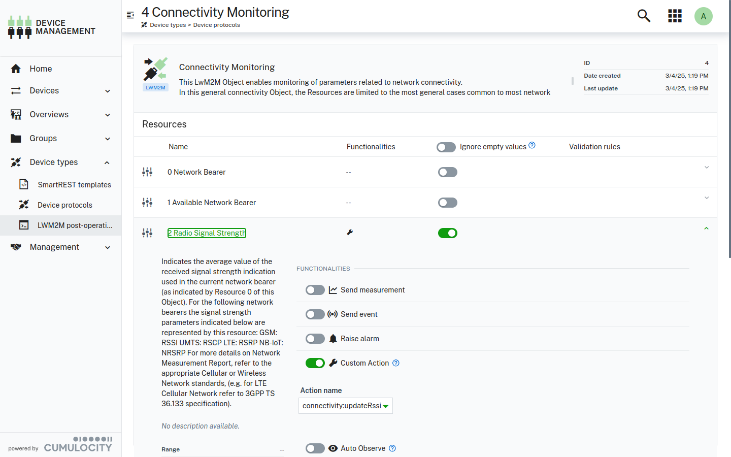Custom action example