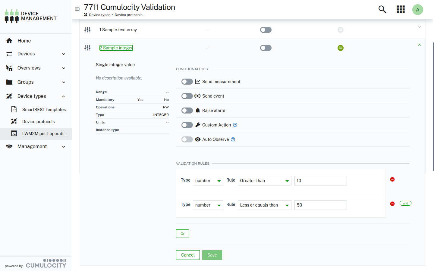 Validation rules example