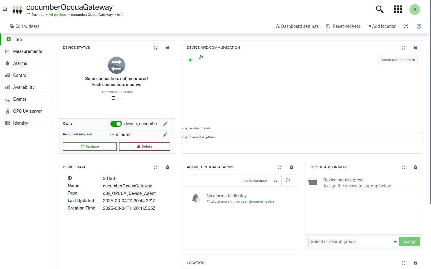 Gateway device details