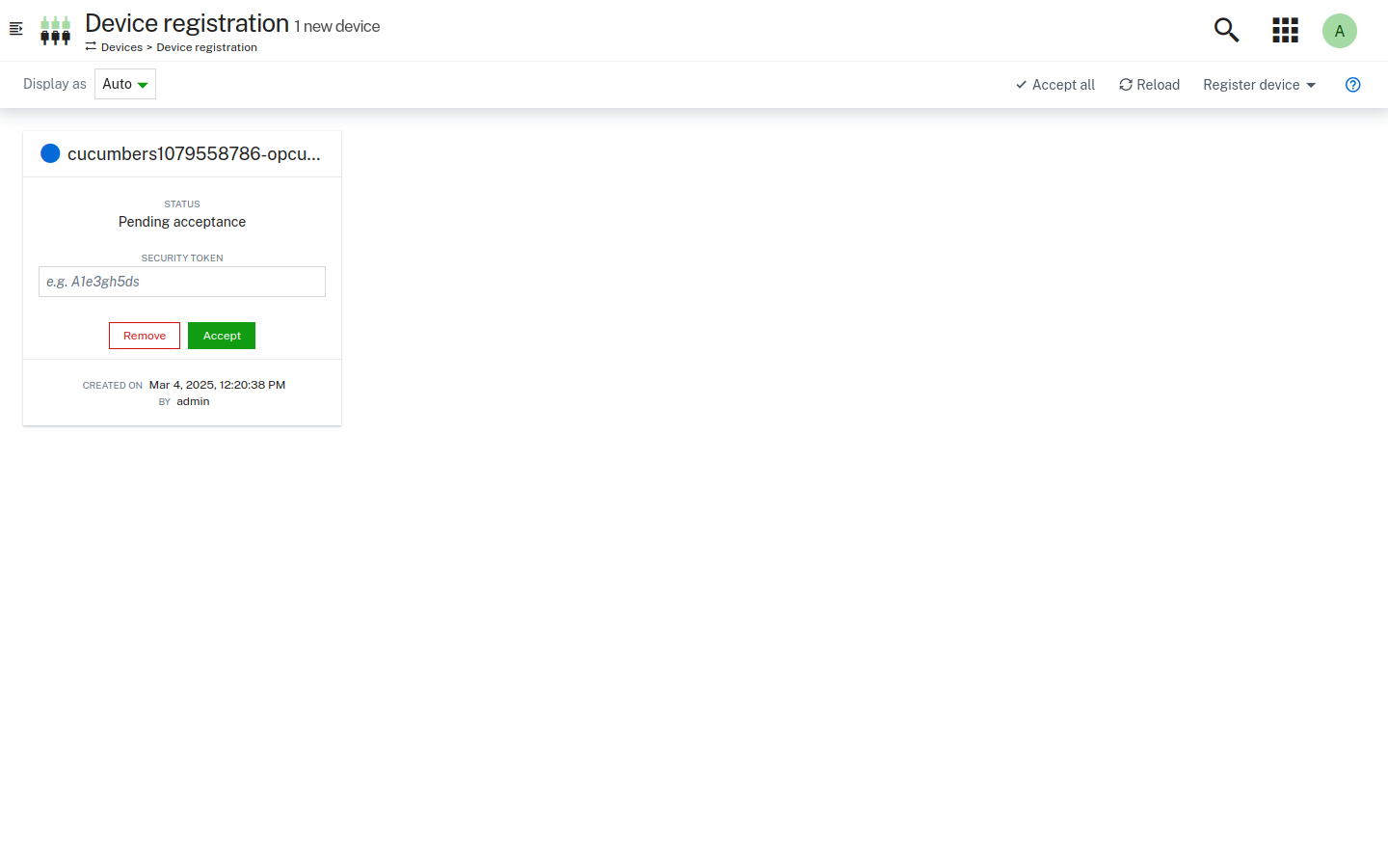 Device Registration Acceptance