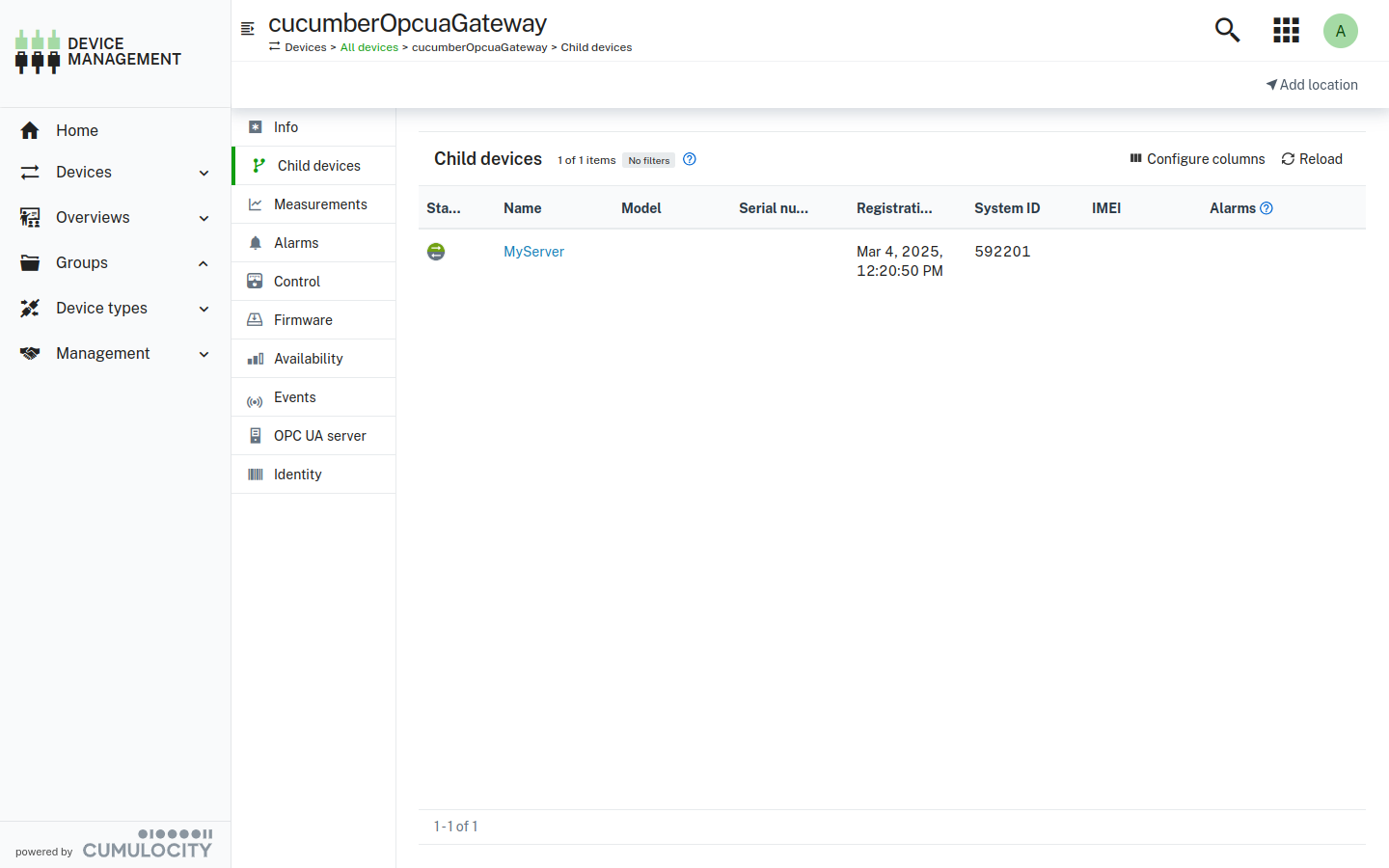 Gateway child devices