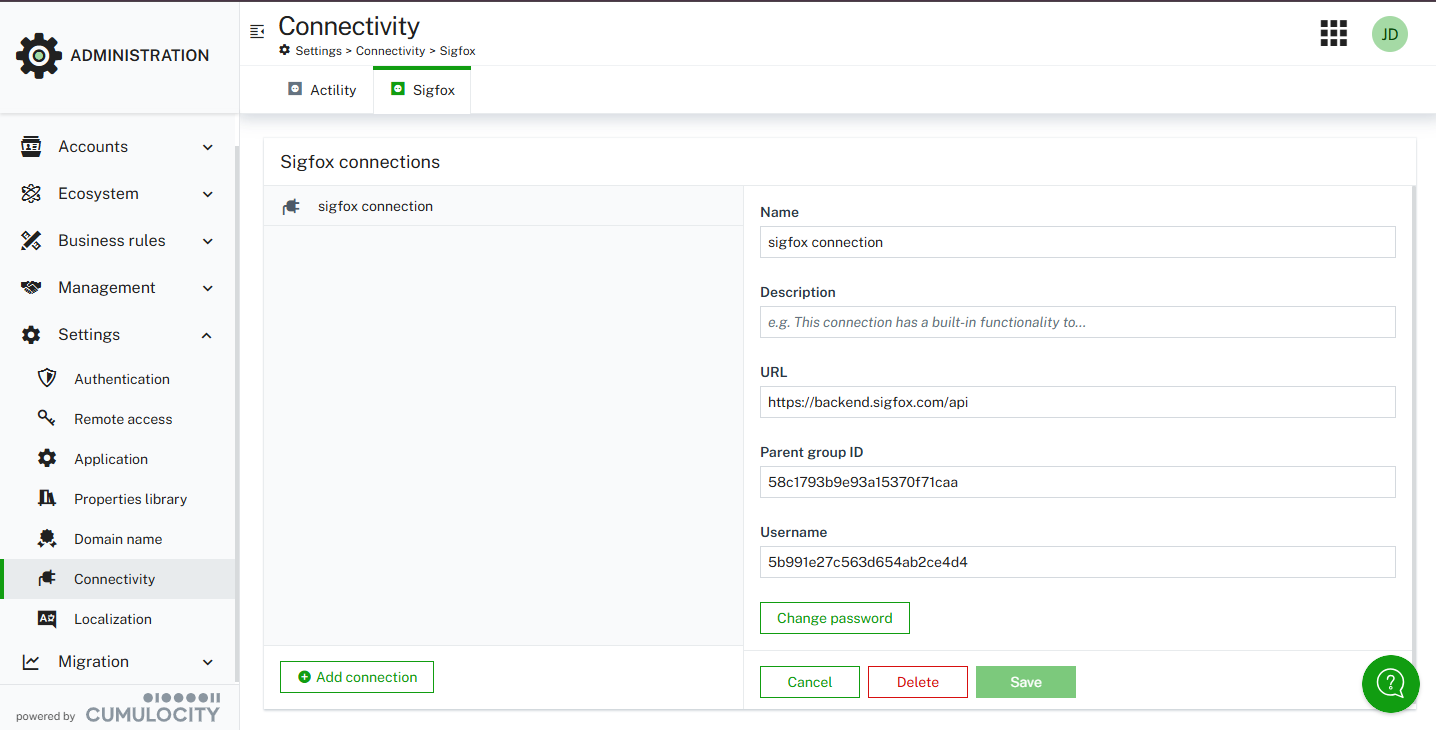Sigfox connectivity update