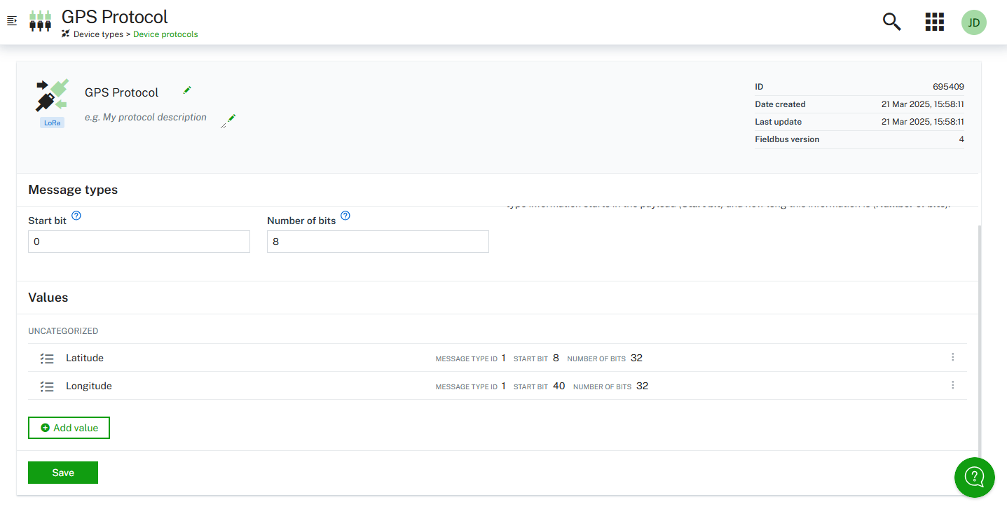 Value configuration in detail: nested structure