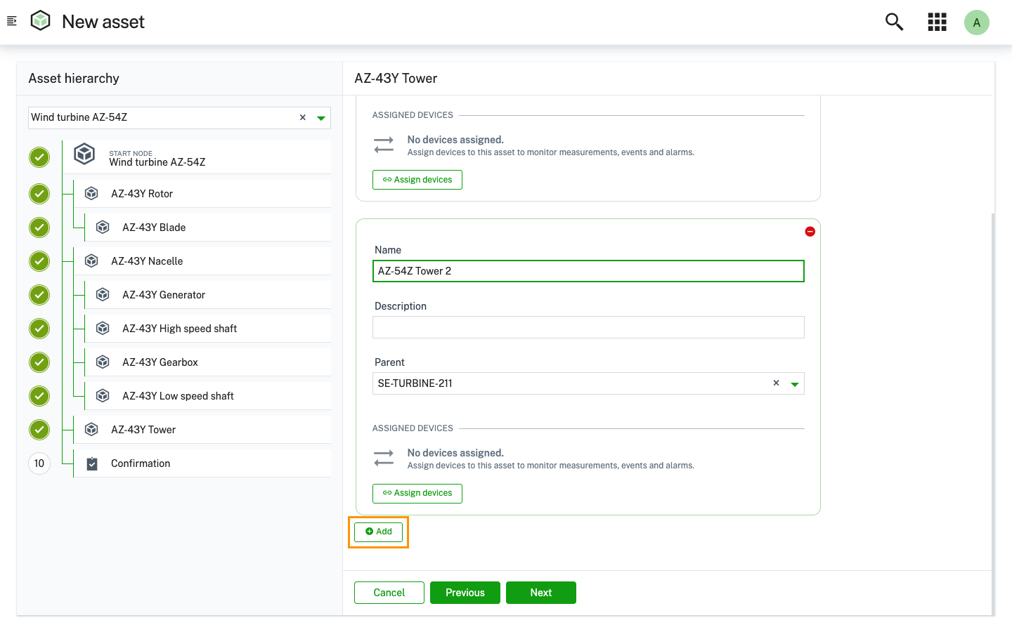 Adding multiple assets
