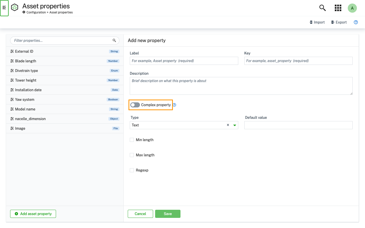 Simple asset property