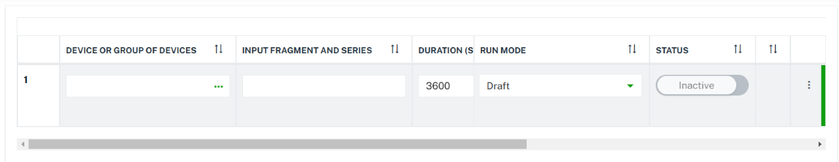 Instance table with one instance