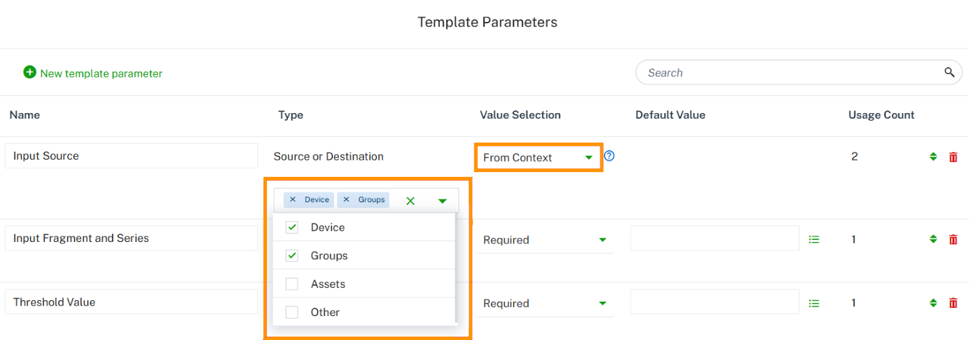 Template parameter with From Context