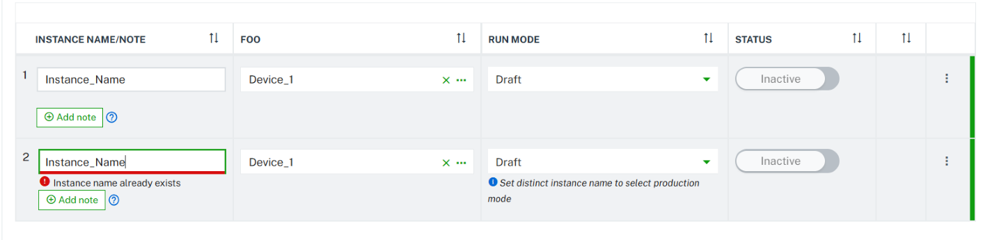 Production mode validation