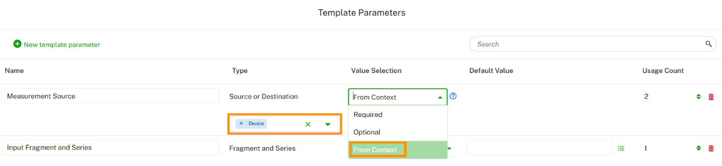 Template parameter with From Context