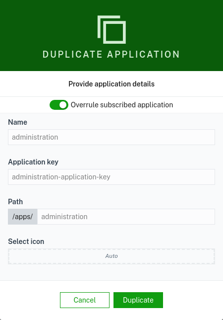 Duplicate application