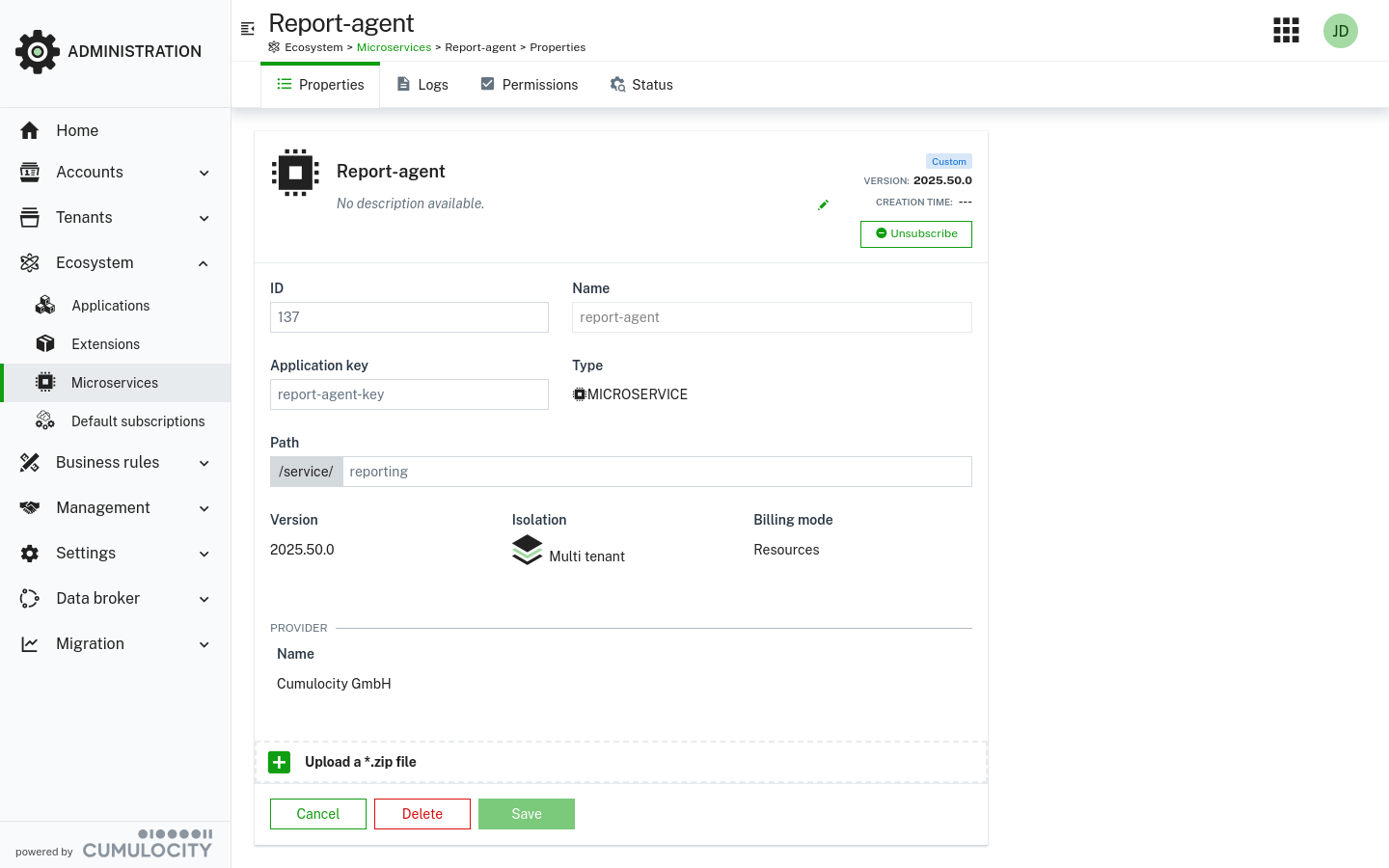 Microservice properties