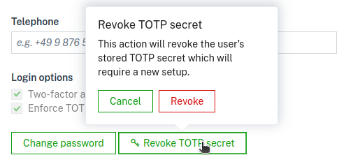 TOTP secret revoke