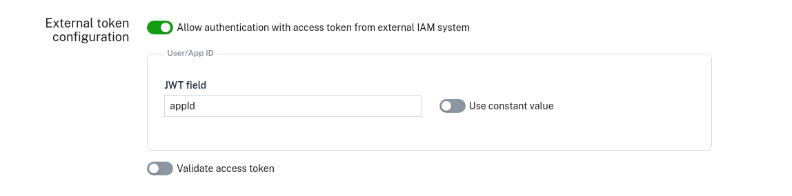 External token user id
