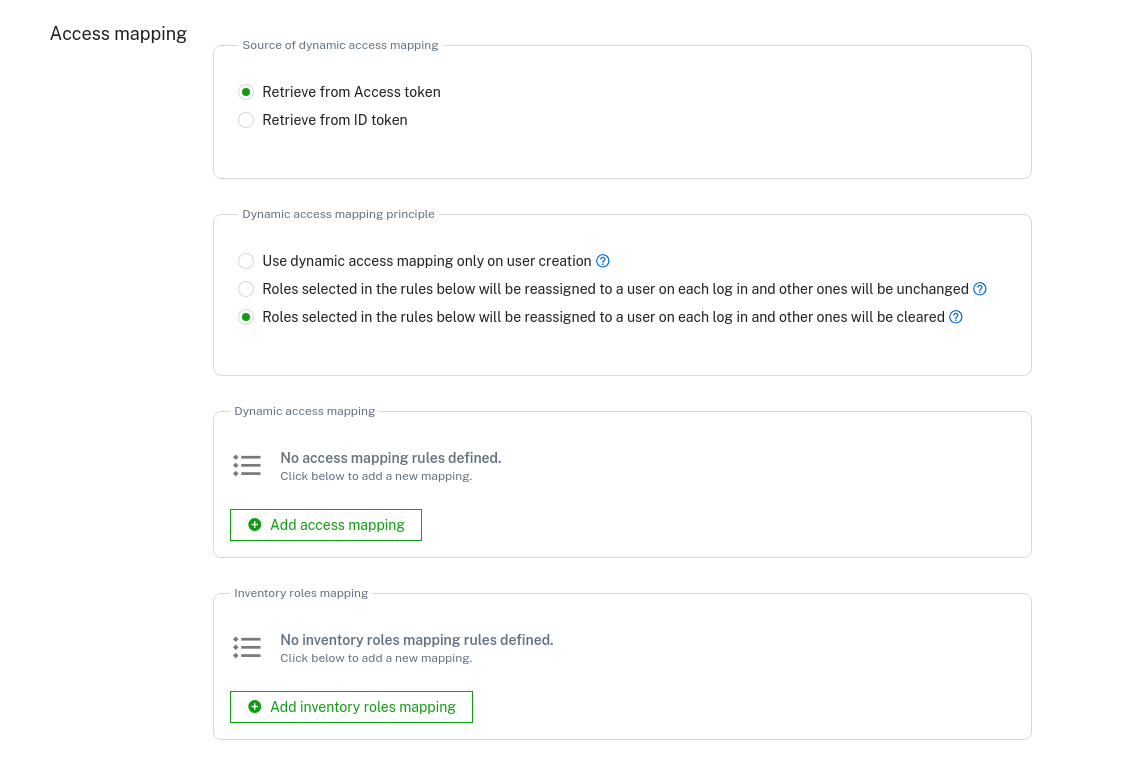Custom access mapping