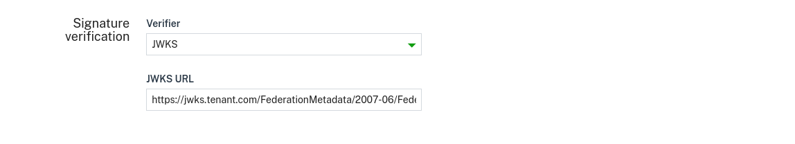 Signature verification JWKS