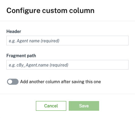 Configure columns