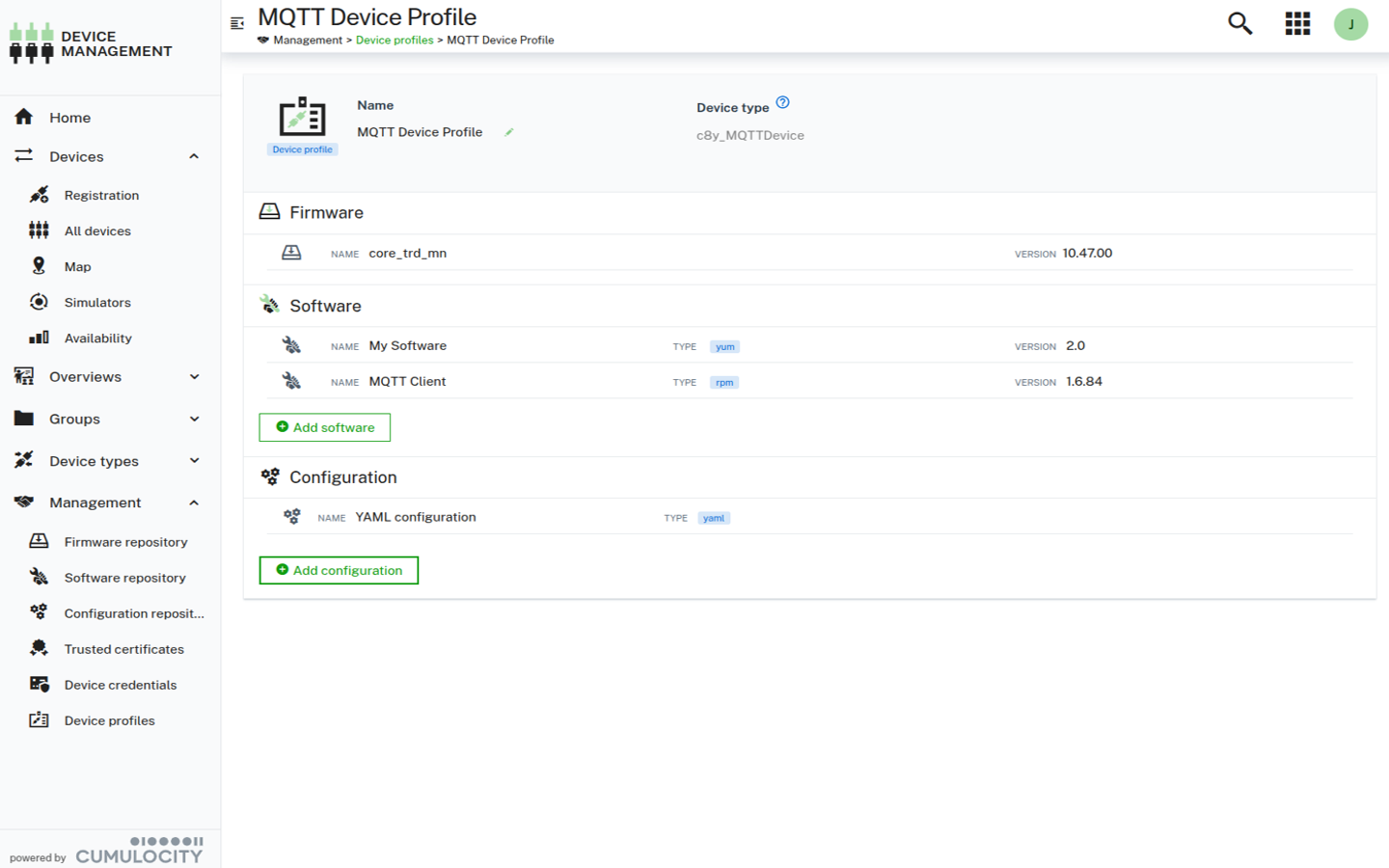 Device profile details