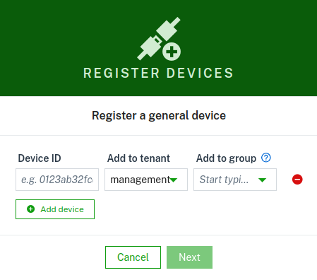 General device registration