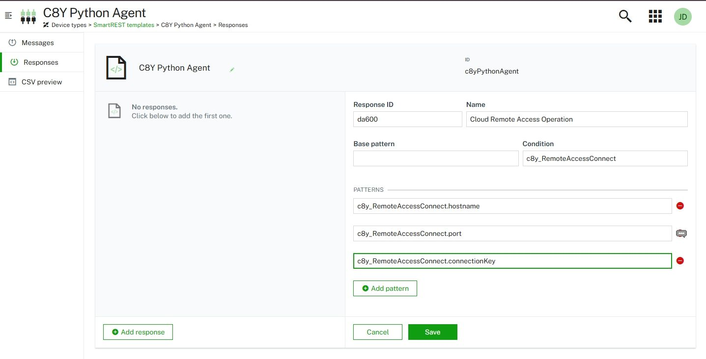 Add template with filled out response