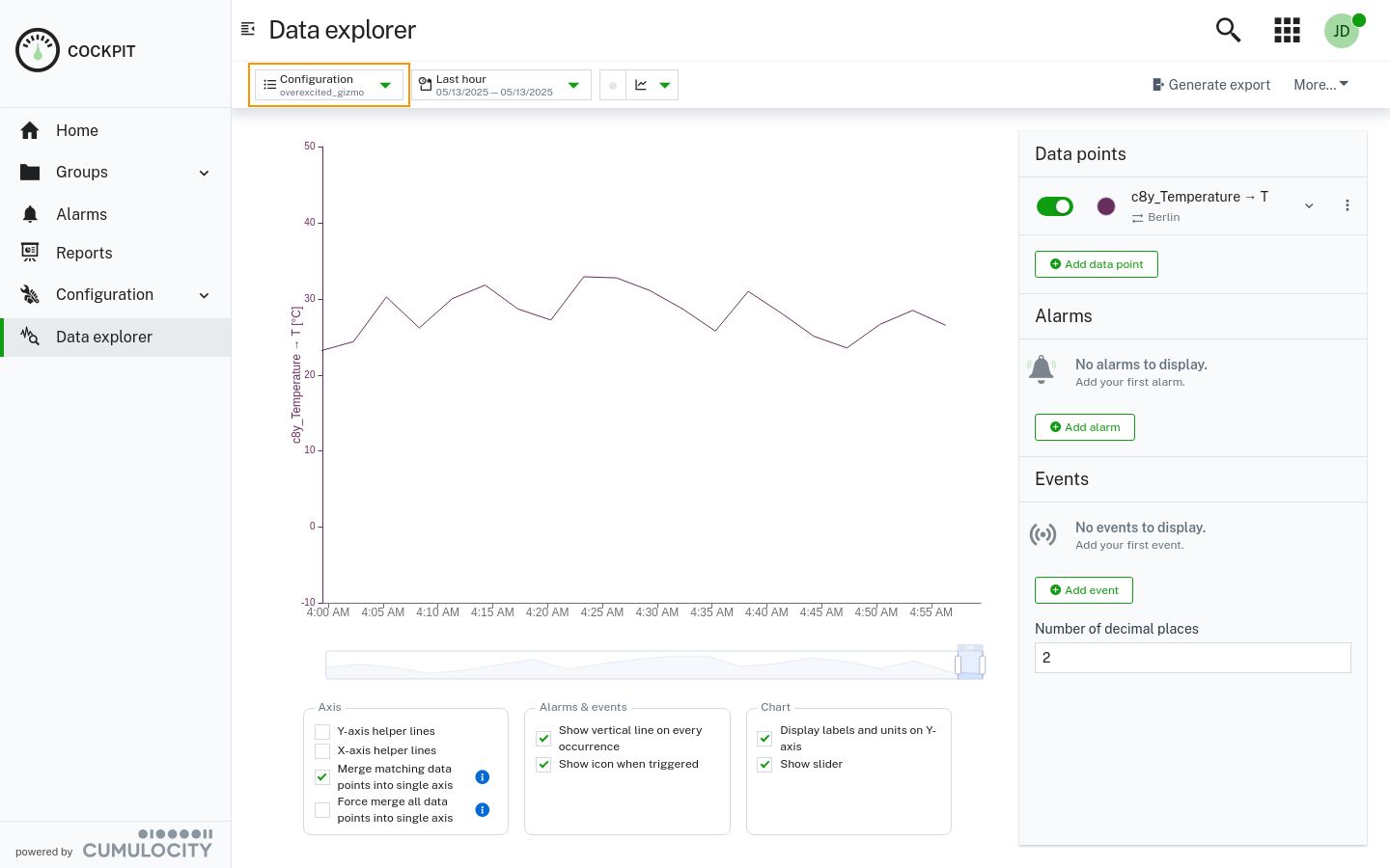 Data explorer configurations