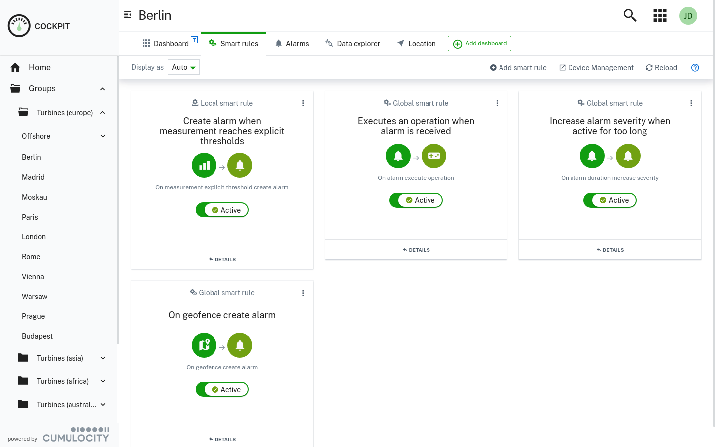 Smart rules info tab