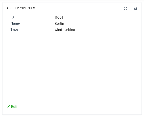 Asset properties widget