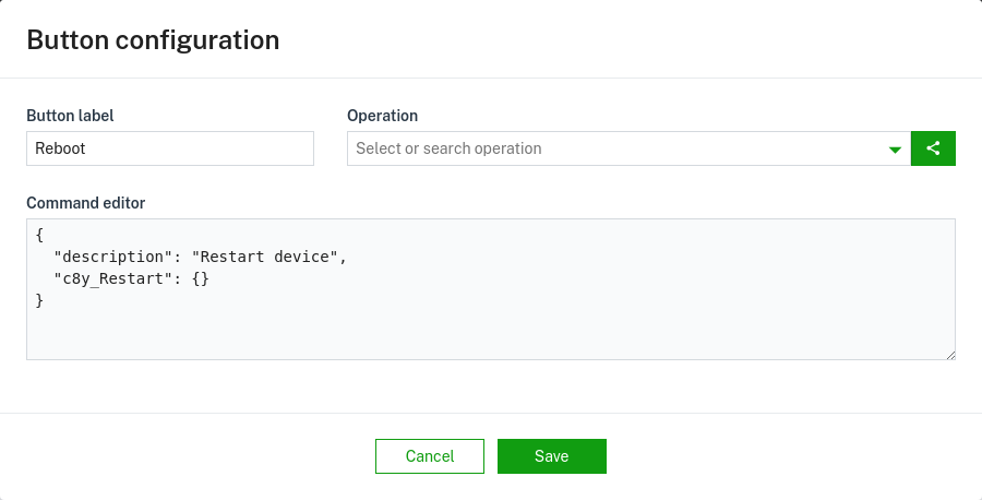 Reboot device button configuration