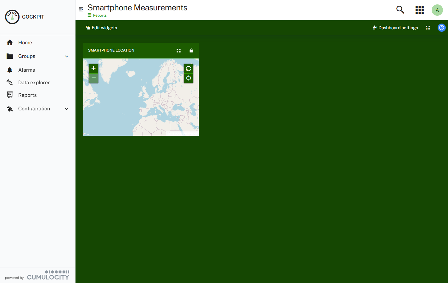 Widget added on report