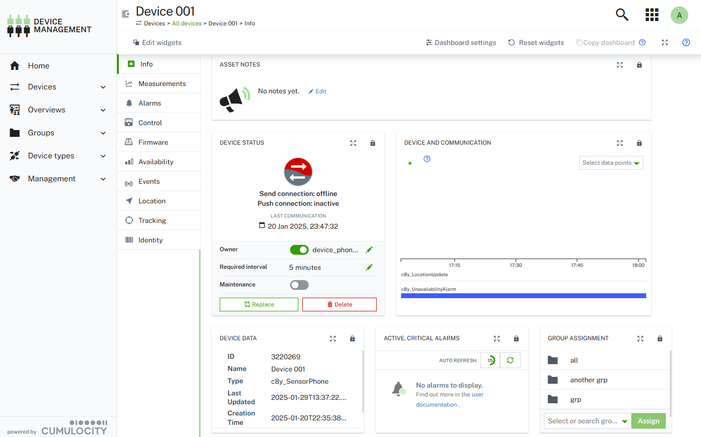 Cumulocity application