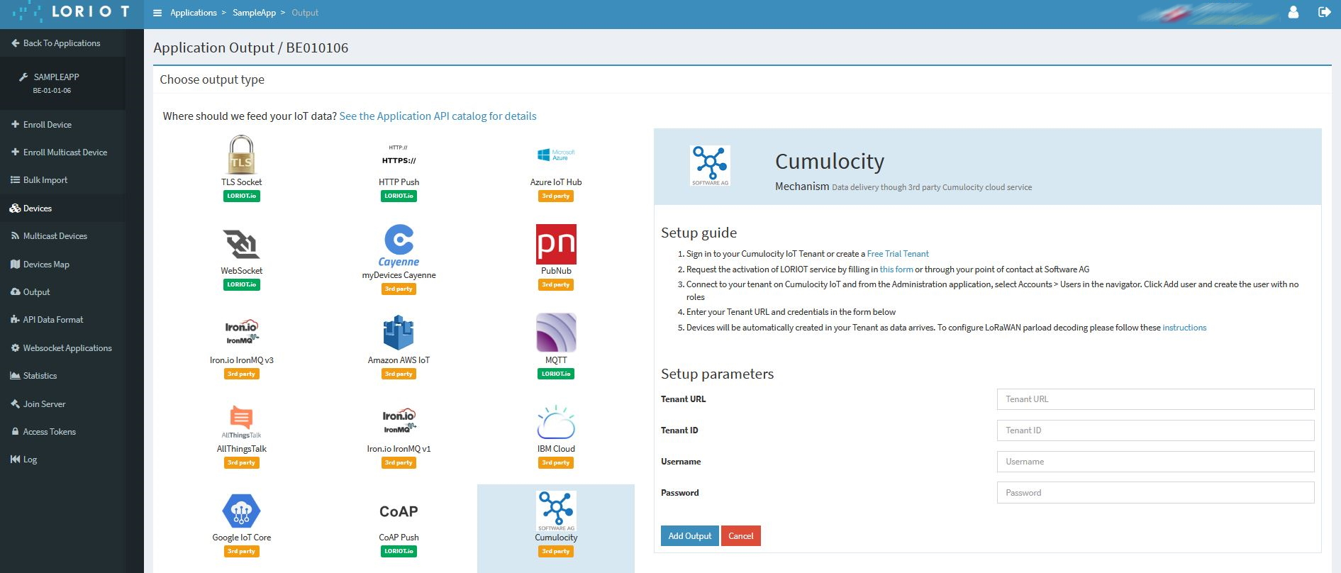 Output page with https forwarder