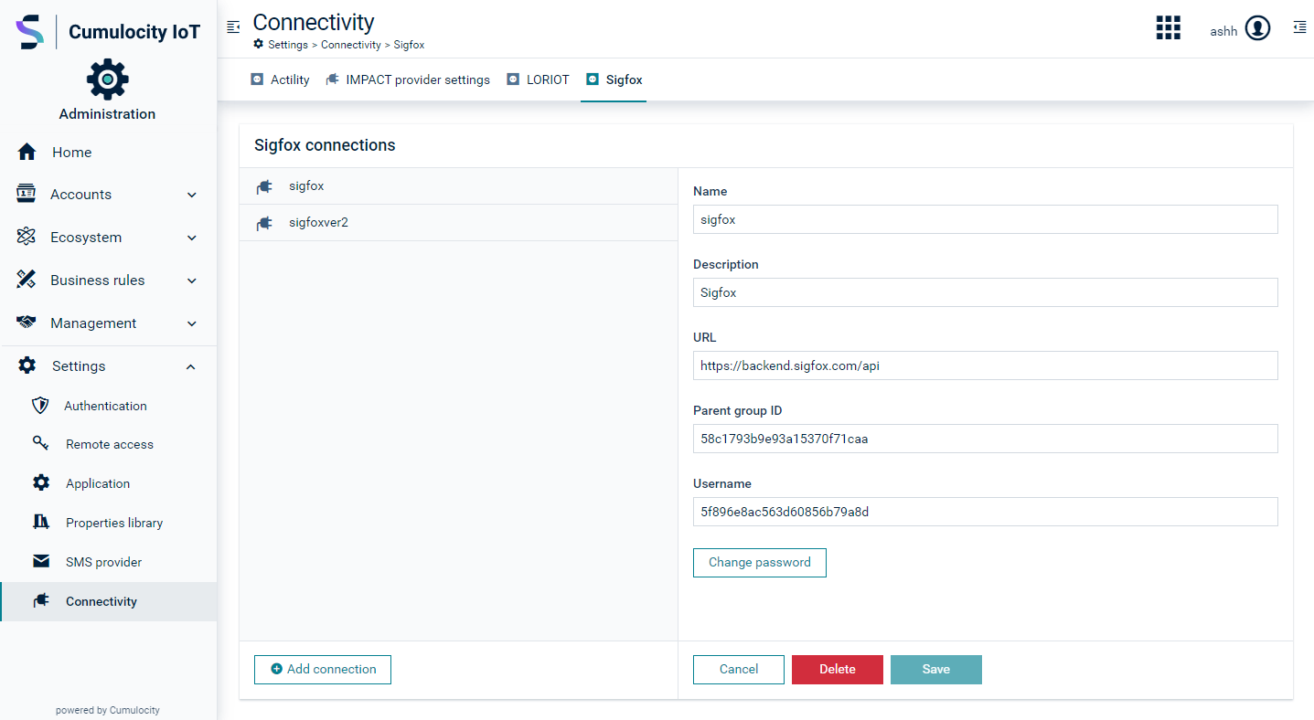 Sigfox connectivity update