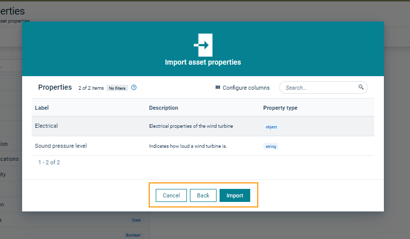 Import asset properties